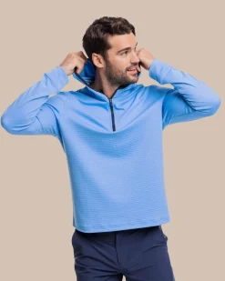 Scuttle Heather Performance Quarter Zip Hoodie - Sale<Southern Tide New