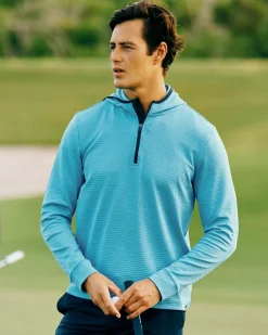 Scuttle Heather Performance Quarter Zip Hoodie - Sale<Southern Tide New
