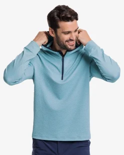 Scuttle Heather Performance Quarter Zip Hoodie - Sale<Southern Tide New