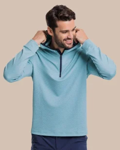 Scuttle Heather Performance Quarter Zip Hoodie - Sale<Southern Tide New