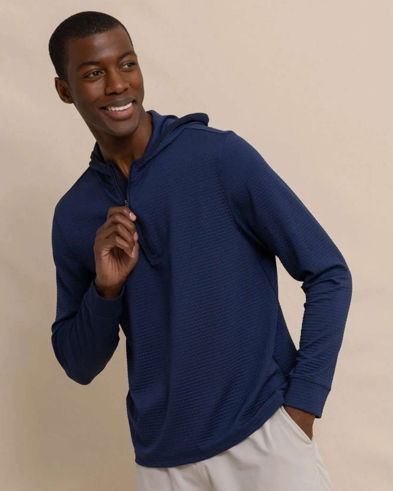 Scuttle Heather Performance Quarter Zip Hoodie<Southern Tide Flash Sale