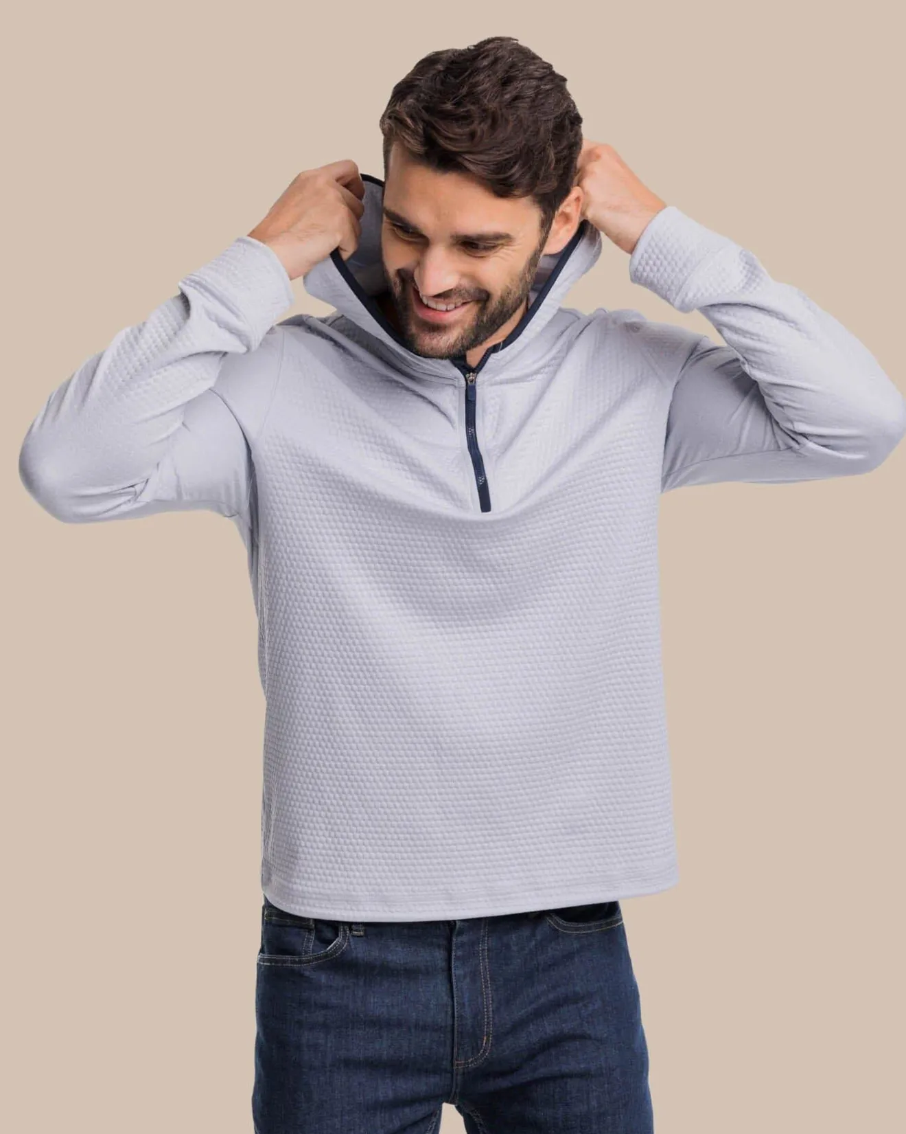Scuttle Heather Performance Quarter Zip Hoodie<Southern Tide Flash Sale