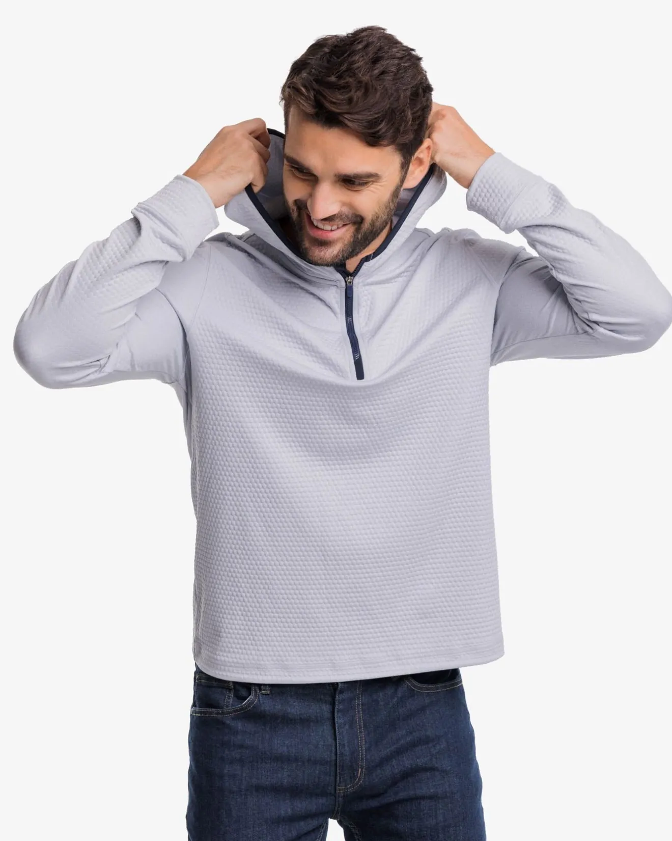 Scuttle Heather Performance Quarter Zip Hoodie<Southern Tide Flash Sale