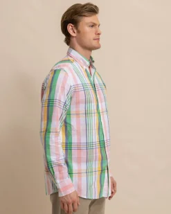 Springers Point Madras Plaid Long Sleeve Sport Shirt<Southern Tide Shop