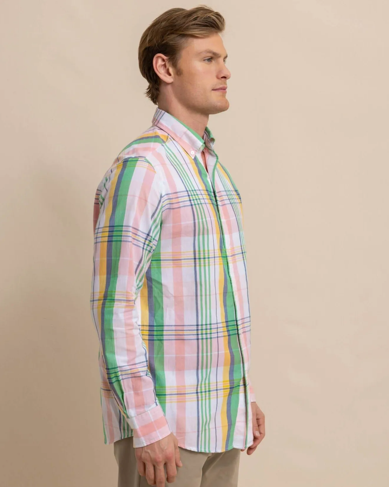 Springers Point Madras Plaid Long Sleeve Sport Shirt<Southern Tide Shop
