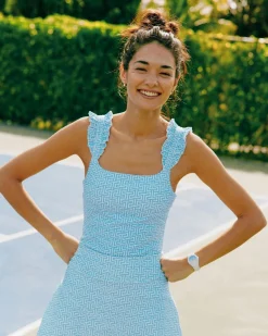 Staci Printed Active Ruffle Tank<Southern Tide Hot