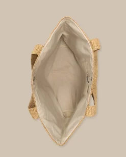 Striped Straw Hat Carrier Beach Tote<Southern Tide Cheap