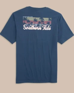 Striped Sunset Palms Short Sleeve T-Shirt<Southern Tide New