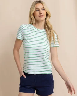 Sun Farer Stripe Crew Neck T-Shirt<Southern Tide Store