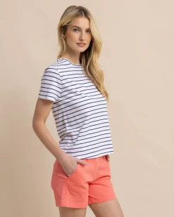 Sun Farer Stripe Crew Neck T-Shirt<Southern Tide Store