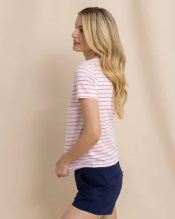 Sun Farer Stripe Crew Neck T-Shirt<Southern Tide Store