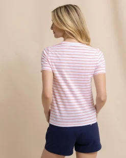 Sun Farer Stripe Crew Neck T-Shirt<Southern Tide Store