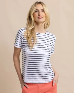 Sun Farer Stripe Crew Neck T-Shirt<Southern Tide Store