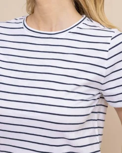 Sun Farer Stripe Crew Neck T-Shirt<Southern Tide Store