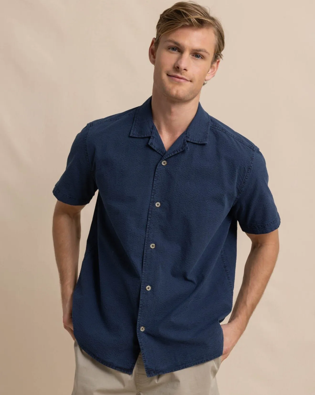 Sun Washed Seersucker Camp Short Sleeve Sport Shirt<Southern Tide Discount