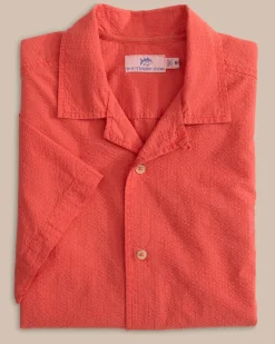 Sun Washed Seersucker Camp Short Sleeve Sport Shirt<Southern Tide Discount