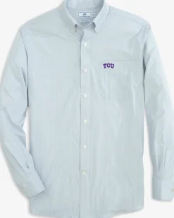 Tcu Horned Frogs Gingham Button Down Shirt<Southern Tide New