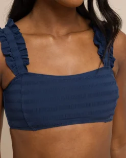 Texture Ruffle Bikini Top<Southern Tide Fashion