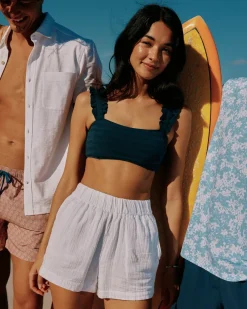 Texture Ruffle Bikini Top<Southern Tide Fashion