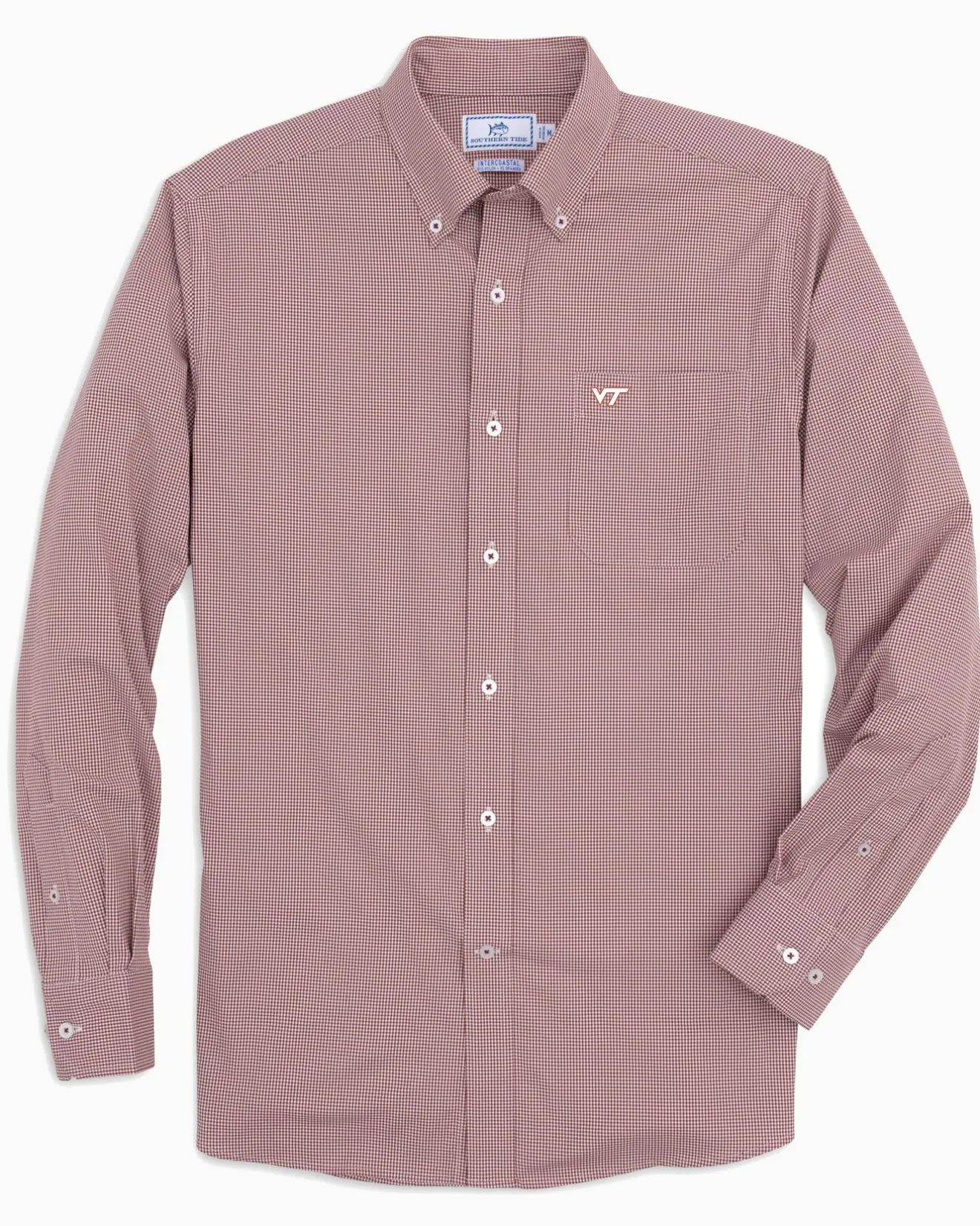 Virginia Tech Hokies Gingham Button Down Shirt<Southern Tide Hot