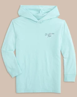 Youth Letterpress Skipjack Long Sleeve Hoodie T-Shirt<Southern Tide New